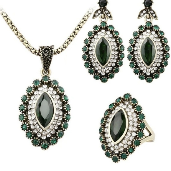 Turkish Vintage Style Jewelry Set forWomen,NEW,3Pcs,Antique,WeddingHandmadeGift - Picture 4 of 8